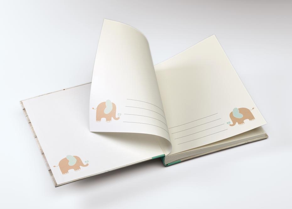 Welcome Babyalbum Grn - 28x30,5 cm (50 Hvide sider / 25 blade)