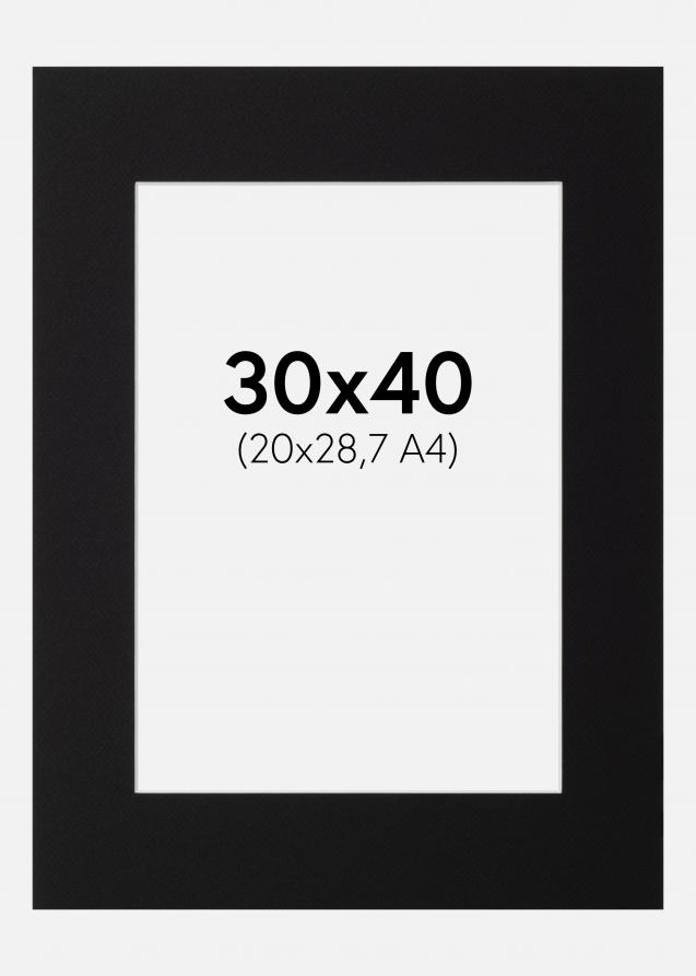 Passepartout Canson Sort (Hvid kerne) 30x40 cm (20x28,7 - A4)