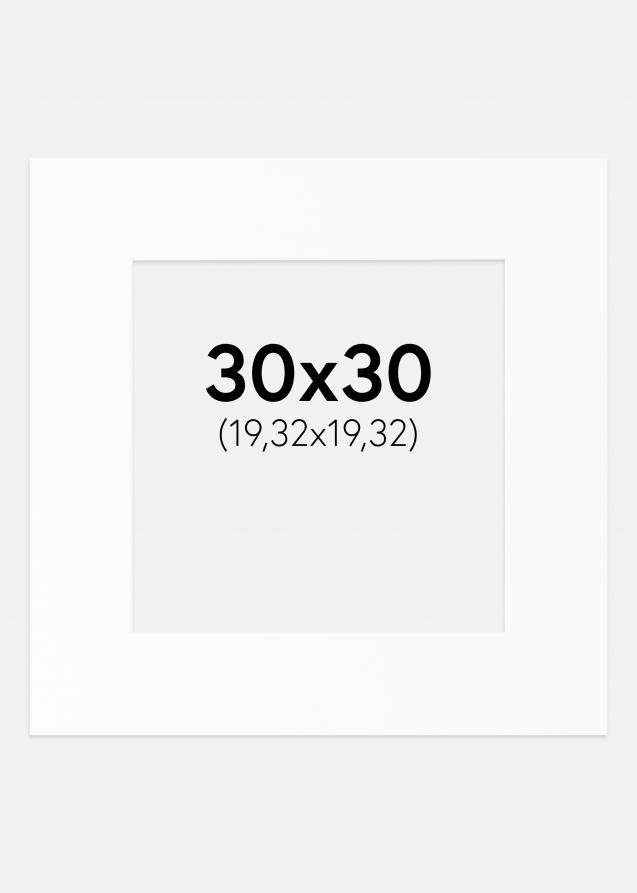 Passepartout Hvid Standard (Hvid kerne) 30x30 cm (19,32x19,32)