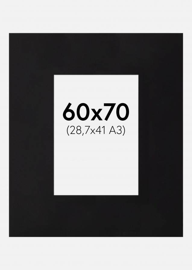 Passepartout XXL Sort (Hvid Kerne) 60x70 cm (28,7x41)