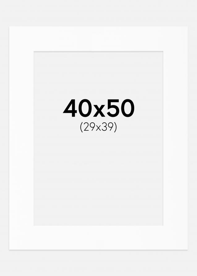 Passepartout Hvid Standard (Hvid kerne) 40x50 cm (29x39)