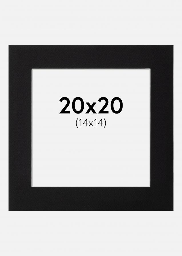 Passepartout Canson Sort (Hvid kerne) 20x20 cm (14x14)