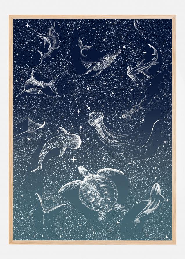 Cosmic Ocean Turquoise Grad Plakat