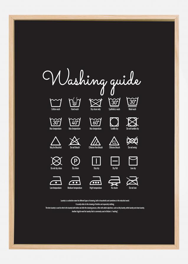 Washing guide - Black Plakat