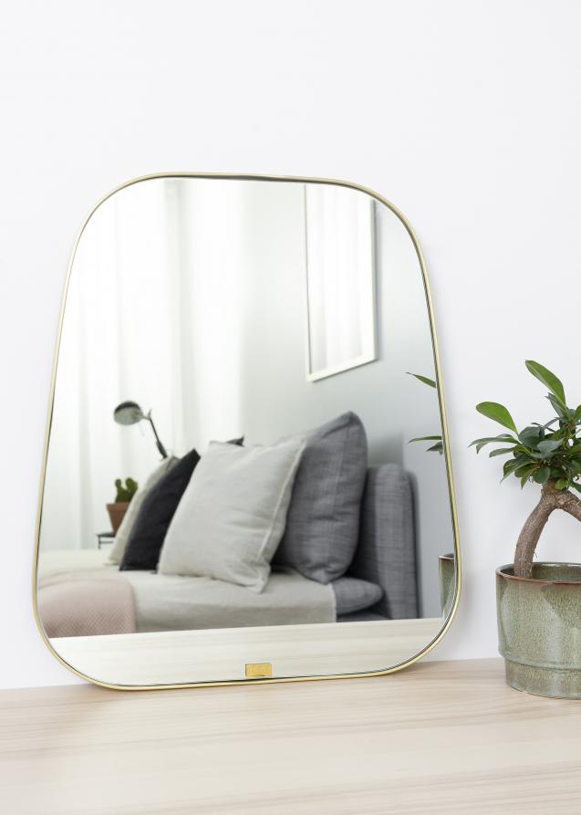 Spejl Trapezium Messing 42x48 cm