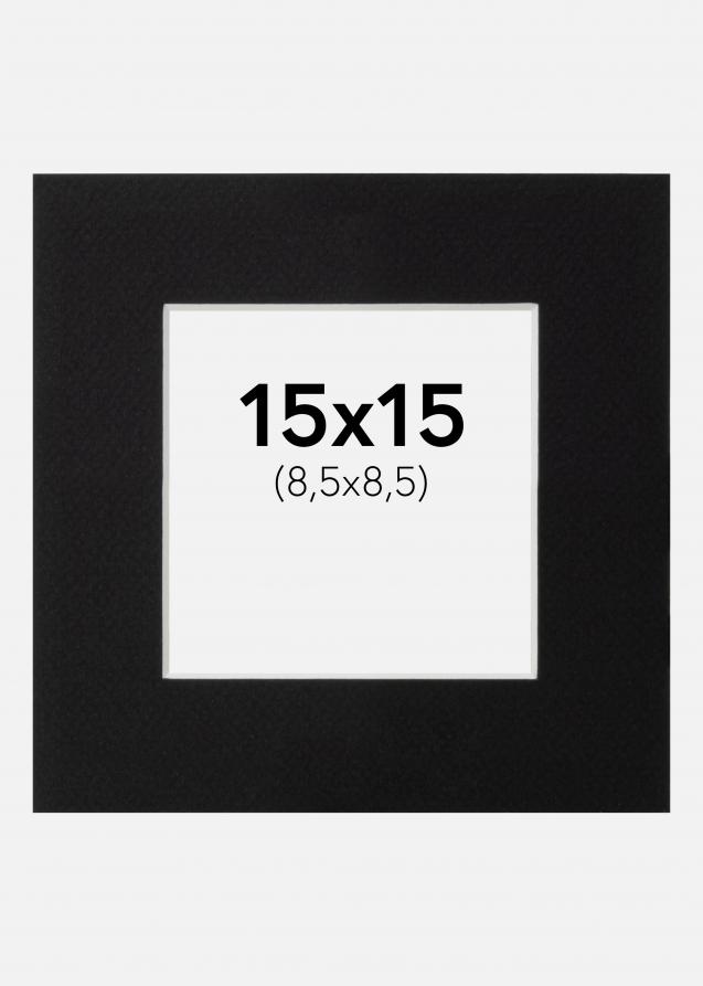 Passepartout Sort Standard (Hvid Kerne) 15x15 cm (8,5x8,5)