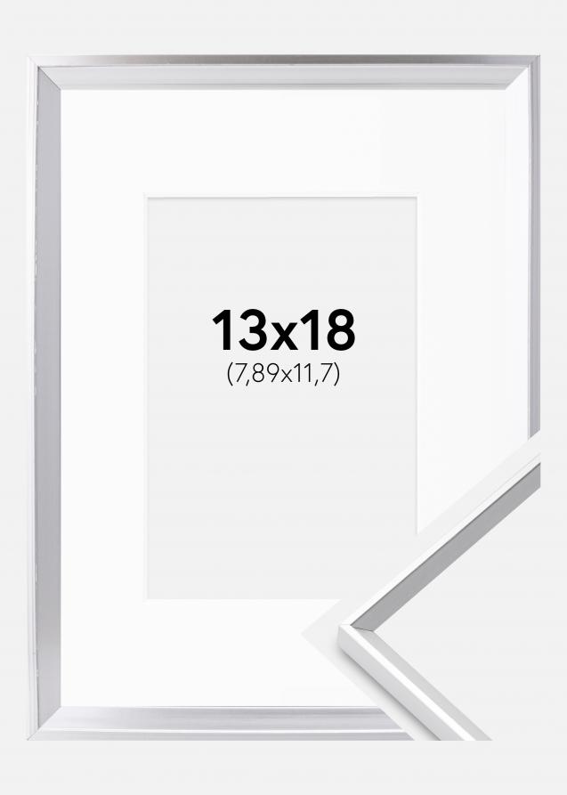 Ramme Desire Sølv 13x18 cm - Passepartout Hvid 3,5x5 inches