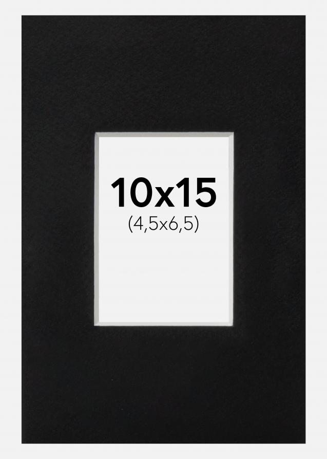 Passepartout Sort Standard (Hvid kerne) 10x15 cm (4,5x6,5)