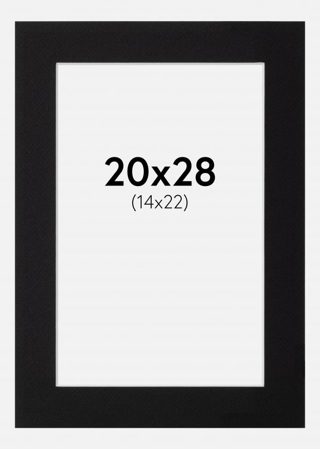 Passepartout Canson Sort (Hvid kerne) 20x28 cm (14x22)