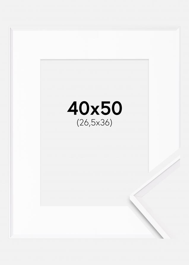 Ramme Desire Hvid 40x50 cm - Passepartout Hvid 27,5x37 cm