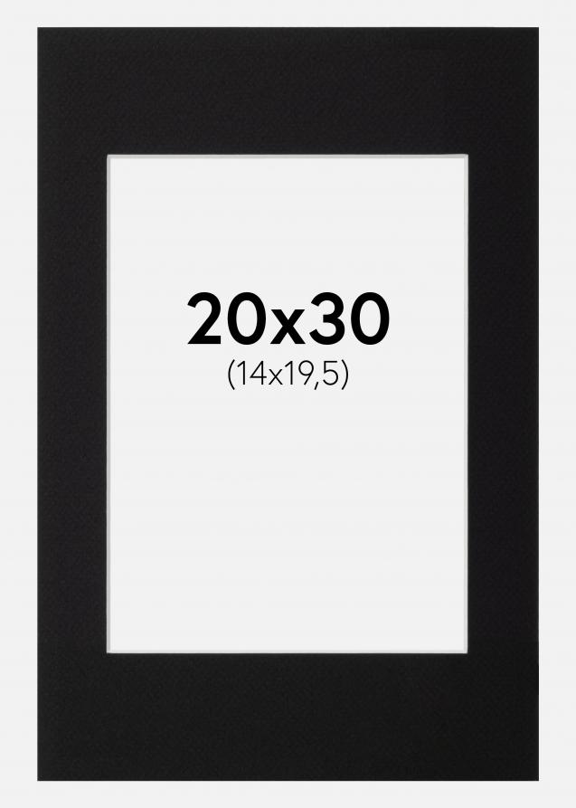 Passepartout Sort Standard (Hvid kerne) 20x30 cm (14x19,5)