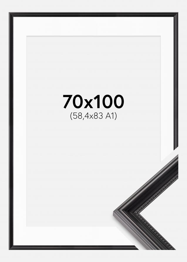 Ramme Gala Sort 70x100 cm - Passepartout Hvid 59,4x84 cm (A1)