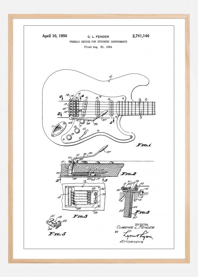 Patent Print - Tremolo Device - White Plakat