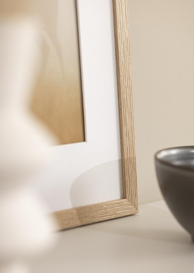 Ramme Stilren Eg 60x70 cm - Passepartout Hvid B2 500x707 mm