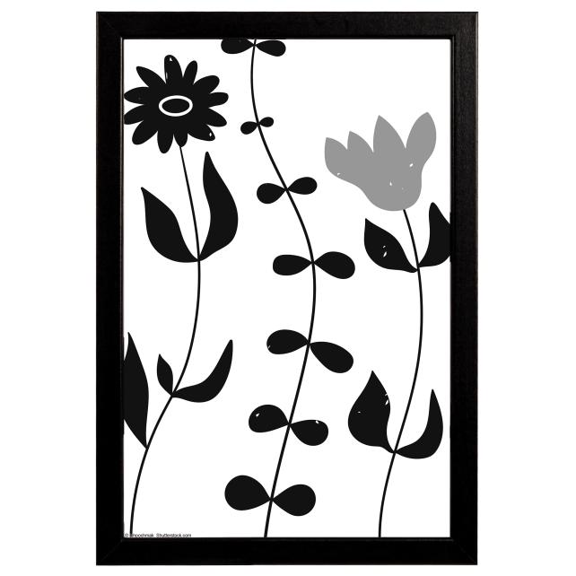 Ramme Liv Sort 20x30 cm - Passepartout Hvid 10x20 cm