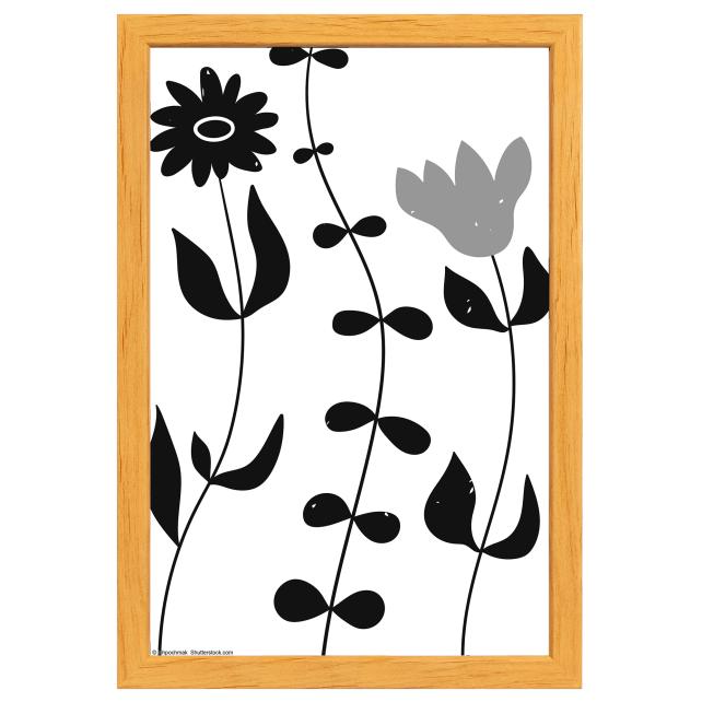 Ramme Liv Træ 20x30 cm - Passepartout Hvid 10x21 cm