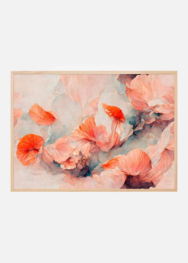 Wild Coral Flowers Plakat