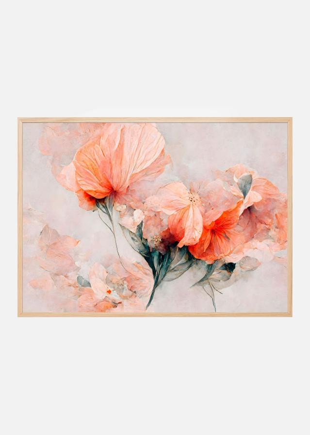 Wild Flowers On Beige Background Plakat