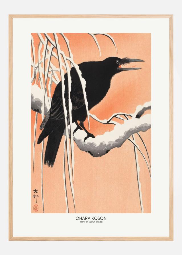 Crow On Snowy Branch Plakat