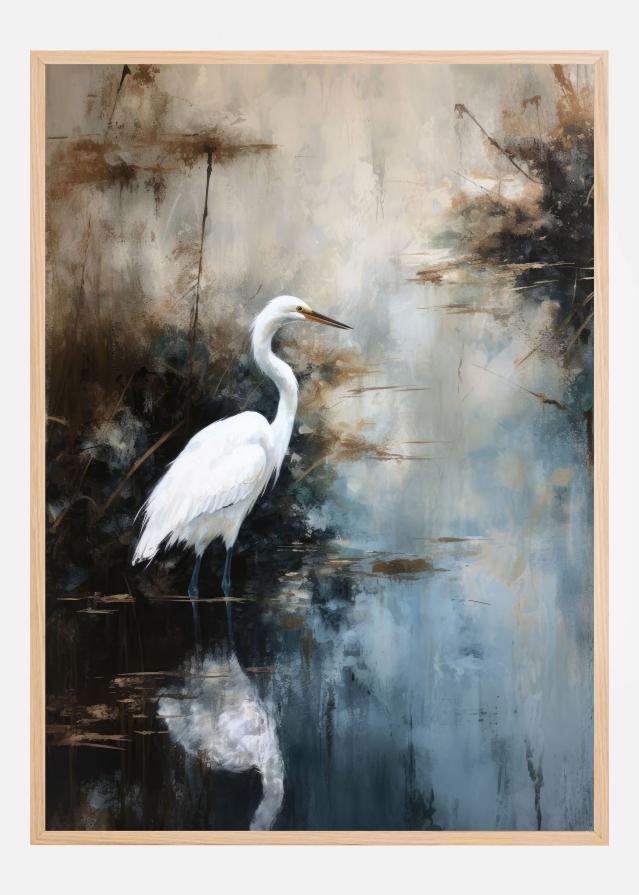 Egret in Lake Plakat