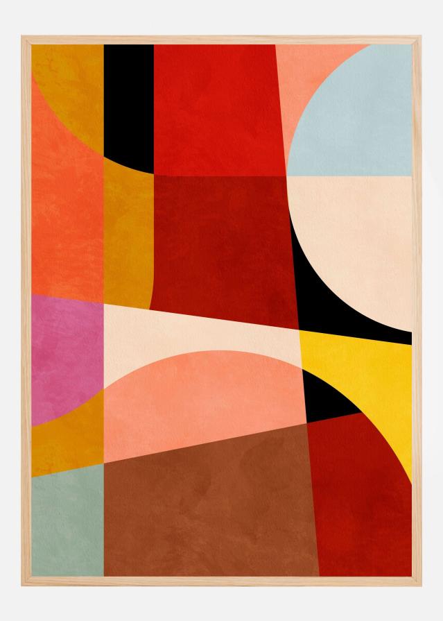 Warm Colors Bauhaus Geometry2 Plakat