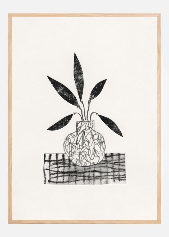 Still Life With a Vase and Five Leaves Plakat