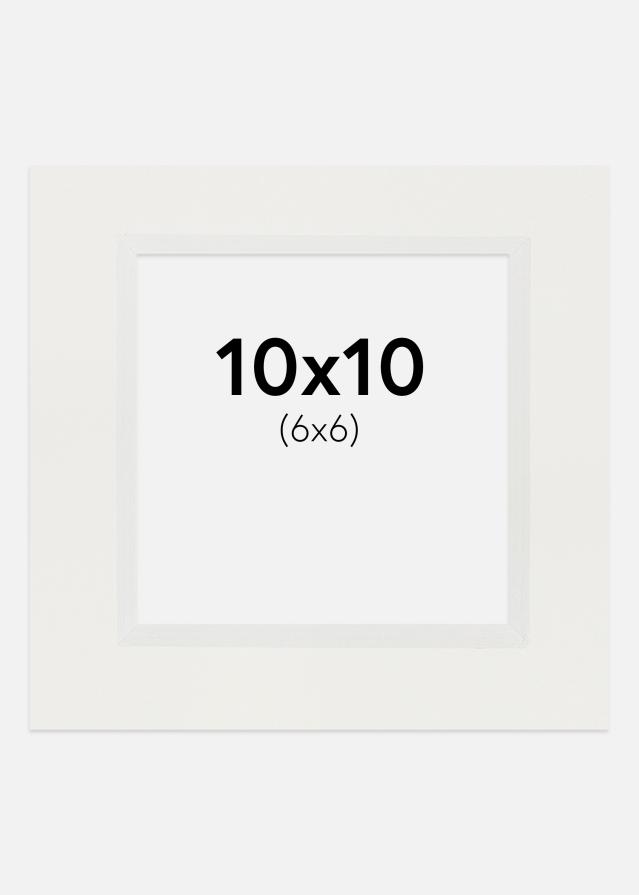 Passepartout Hvid 3 mm (Hvid kerne) 10x10 cm (6x6)