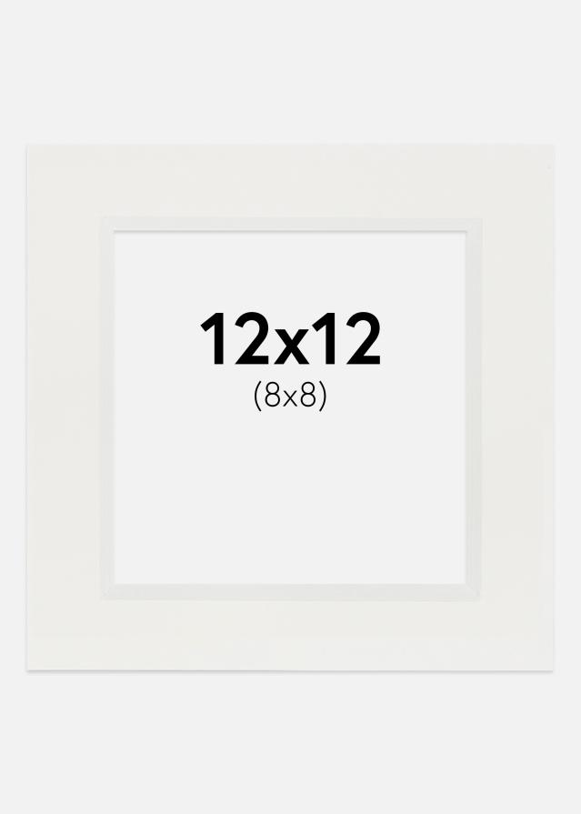Passepartout Hvid 3 mm (Hvid kerne) 12x12 cm (8x8)