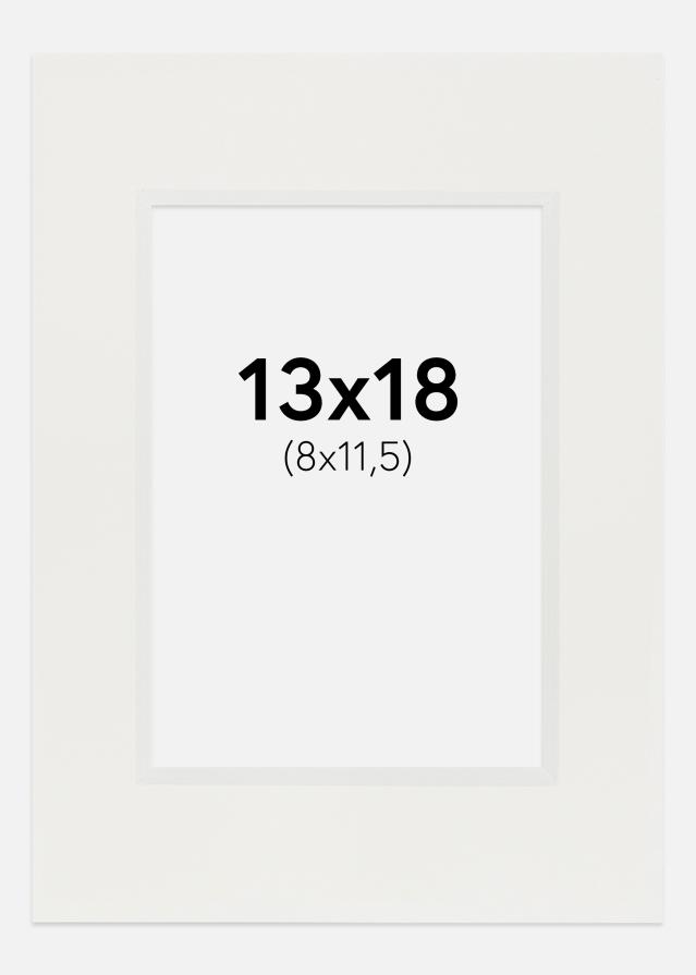 Passepartout Hvid 3 mm (Hvid kerne) 13x18 cm (8x11,5)