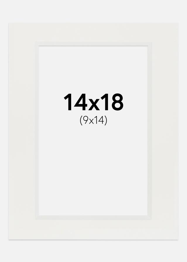 Passepartout Hvid 3 mm (Hvid kerne) 14x18 cm (9x14)