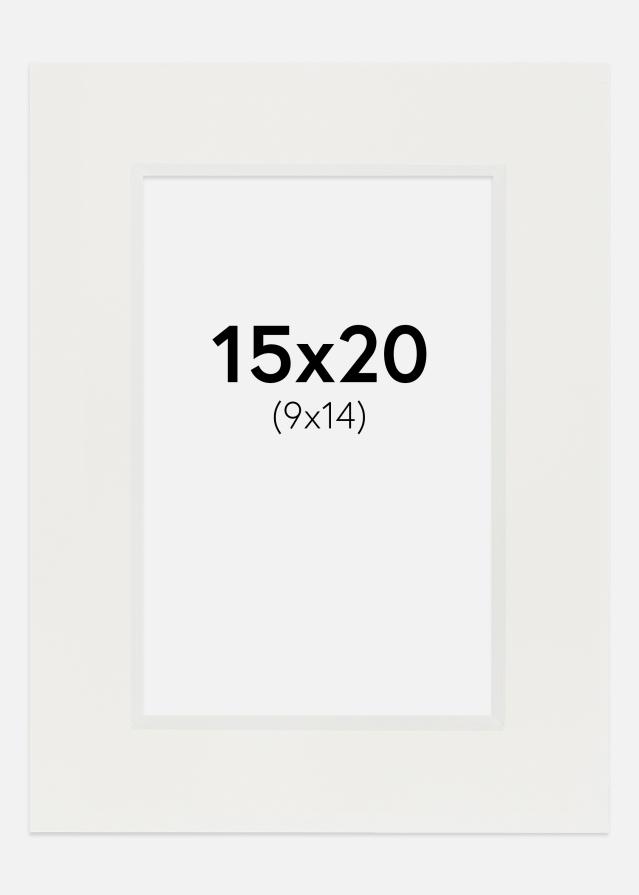Passepartout Hvid 3 mm (Hvid kerne) 15x20 cm (9x14)