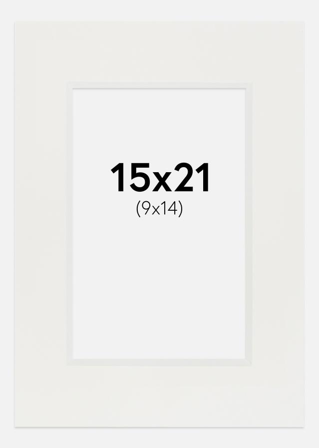 Passepartout Hvid 3 mm (Hvid kerne) 15x21 cm (9x14)