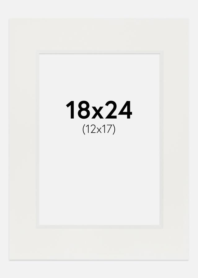 Passepartout Hvid 3 mm (Hvid kerne) 18x24 cm (12x17)