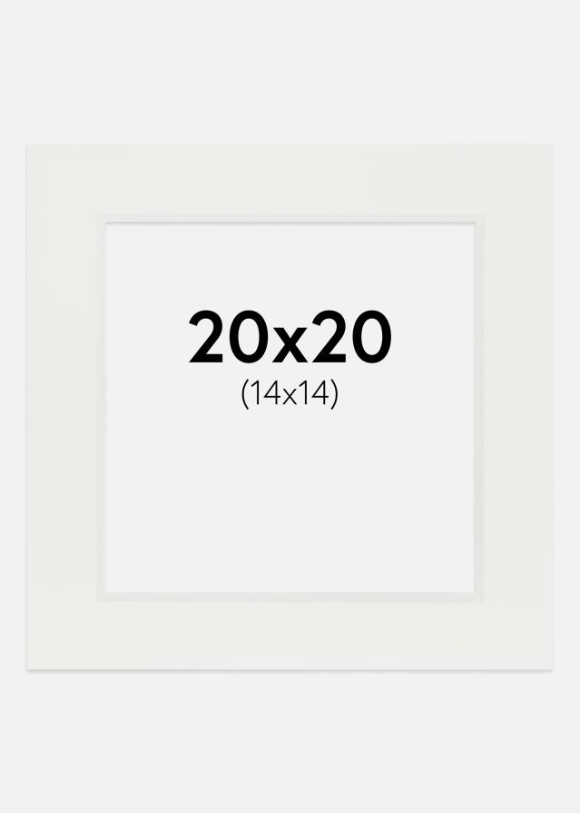 Passepartout Hvid 3 mm (Hvid kerne) 20x20 cm (14x14)