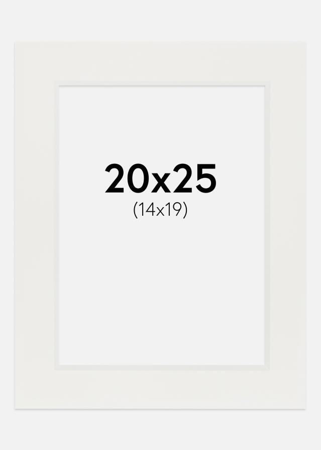 Passepartout Hvid 3 mm (Hvid kerne) 20x25 cm (14x19)