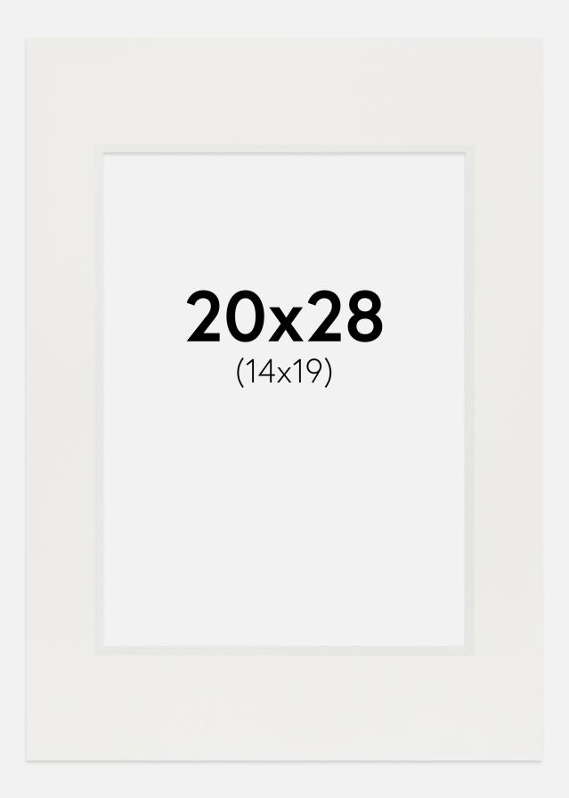 Passepartout Hvid 3 mm (Hvid kerne) 20x28 cm (14x19)