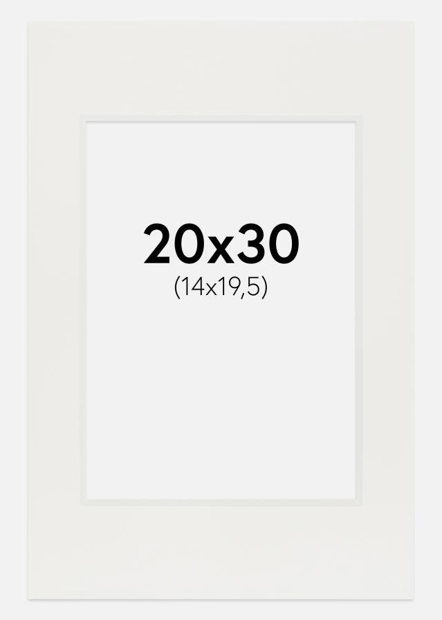 Passepartout Hvid 3 mm (Hvid kerne) 20x30 cm (14x19,5)