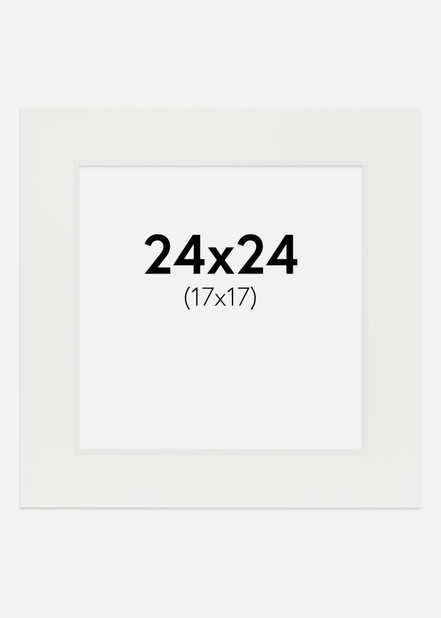 Passepartout Hvid 3 mm (Hvid kerne) 24x24 cm (17x17)