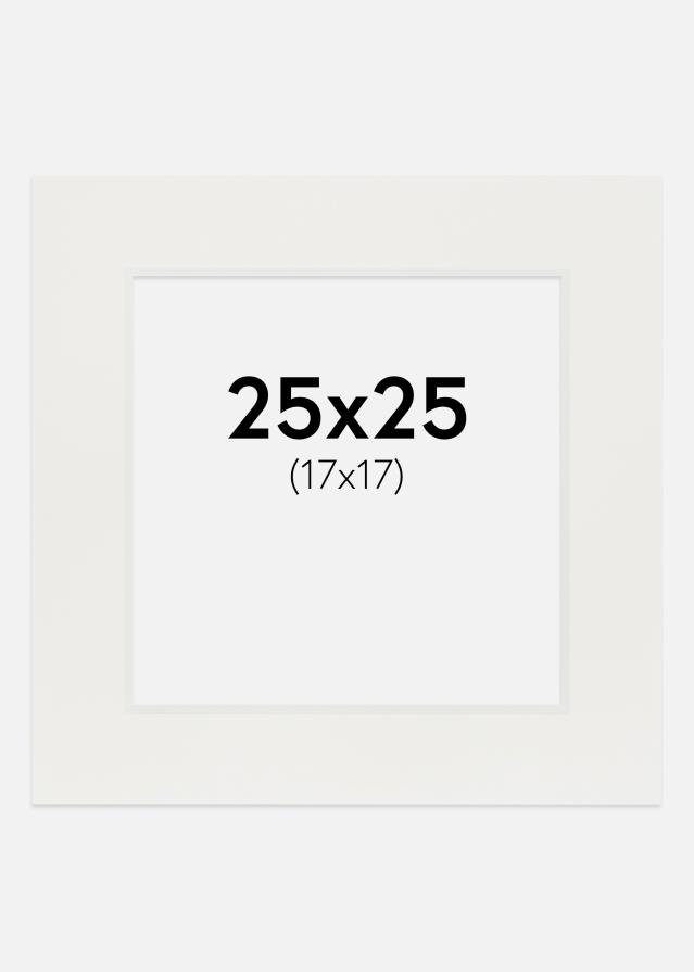 Passepartout Hvid 3 mm (Hvid kerne) 25x25 cm (17x17)
