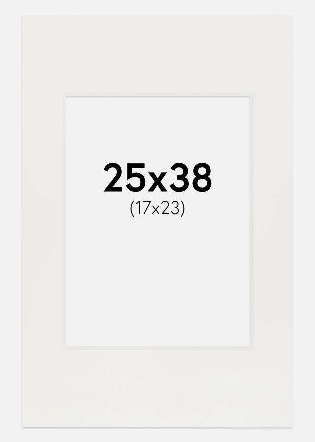 Passepartout Hvid 3 mm (Hvid kerne) 25x38 cm (17x23)