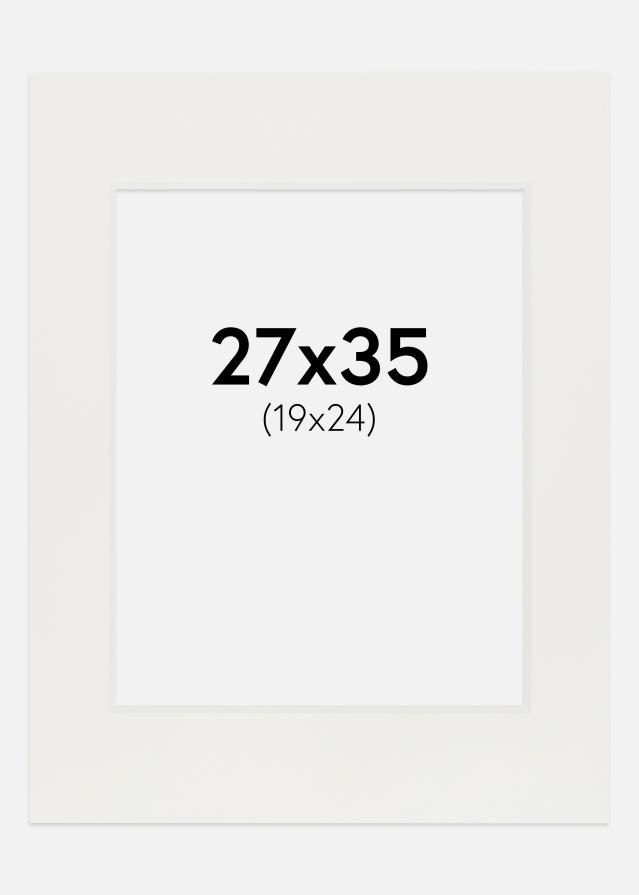 Passepartout Hvid 3 mm (Hvid kerne) 27x35 cm (19x24)