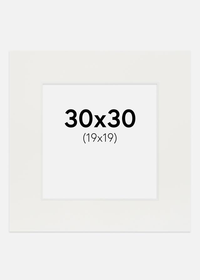 Passepartout Hvid 3 mm (Hvid kerne) 30x30 cm (19x19)