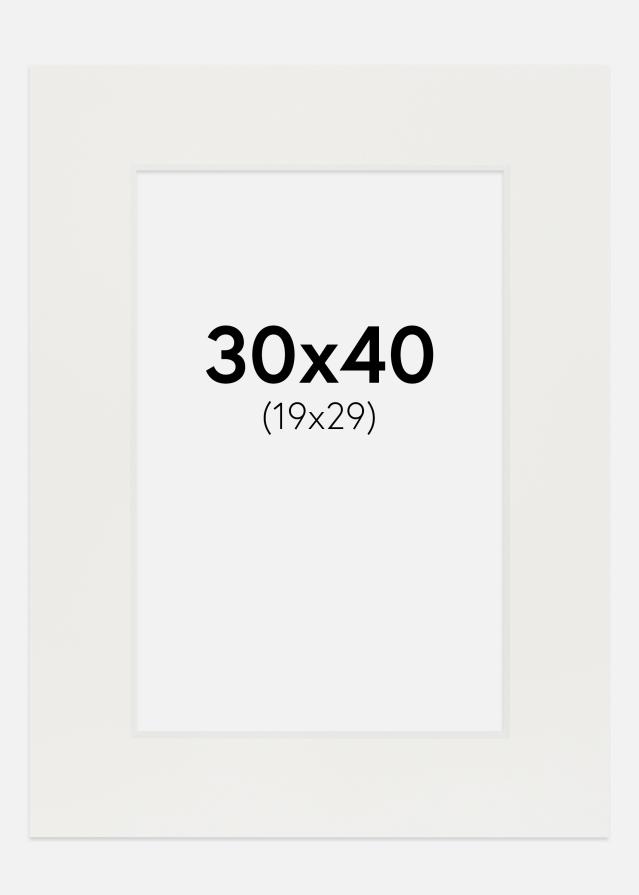 Passepartout Hvid 3 mm (Hvid kerne) 30x40 cm (19x29)