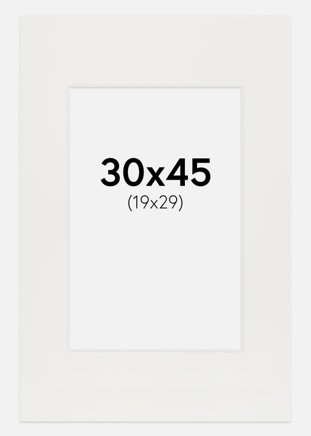 Passepartout Hvid 3 mm (Hvid kerne) 30x45 cm (19x29)