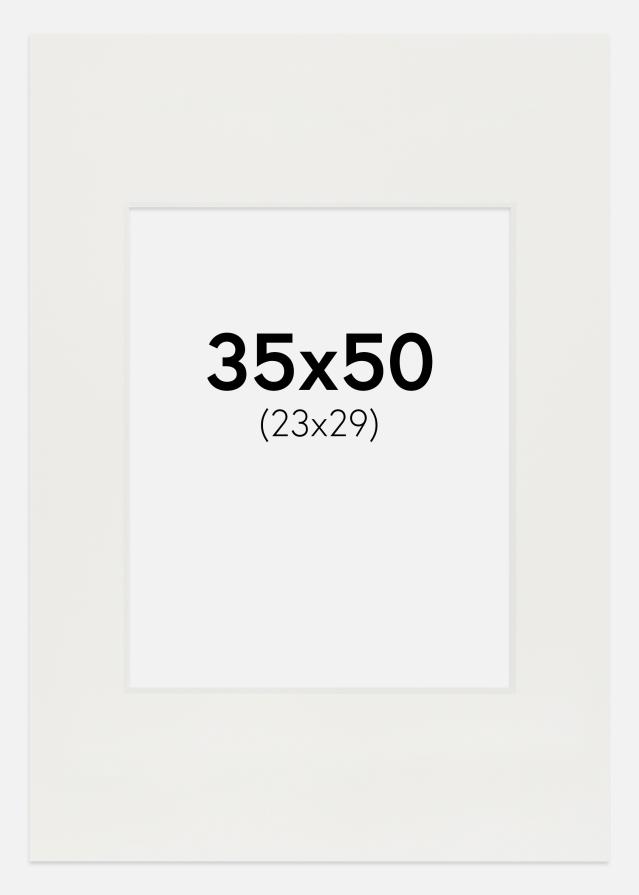 Passepartout Hvid 3 mm (Hvid kerne) 35x50 cm (23x29)