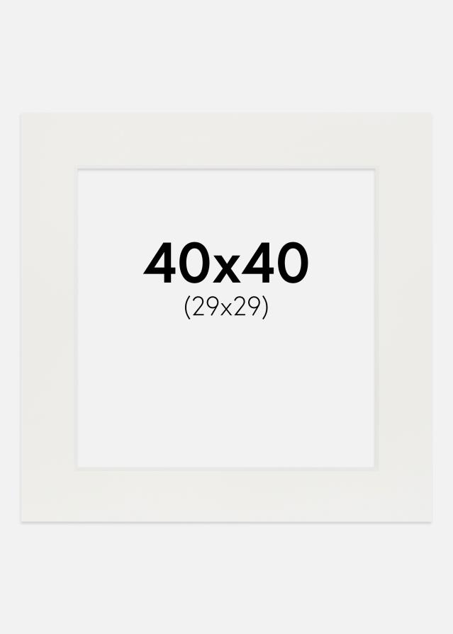 Passepartout Hvid 3 mm (Hvid kerne) 40x40 cm (29x29)