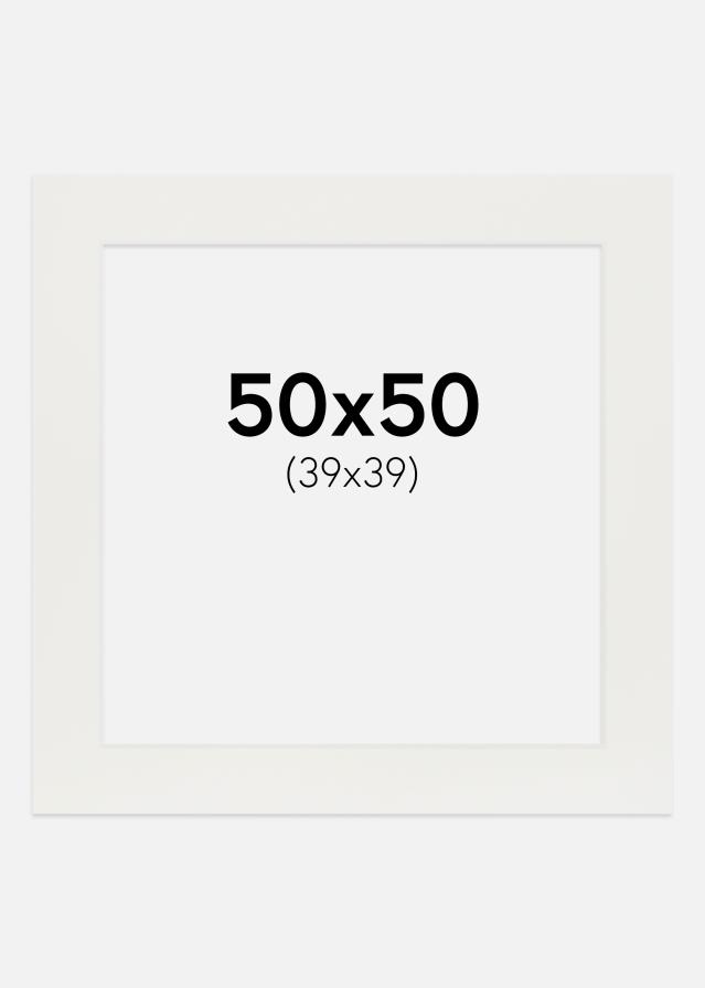 Passepartout Hvid 3 mm (Hvid kerne) 50x50 cm (39x39)