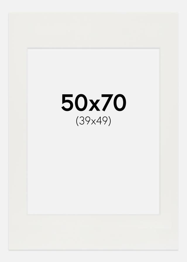 Passepartout Hvid 3 mm (Hvid kerne) 50x70 cm (39x49)