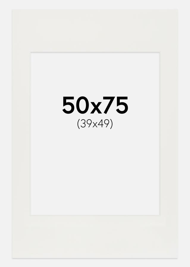 Passepartout Hvid 3 mm (Hvid kerne) 50x75 cm (39x49)