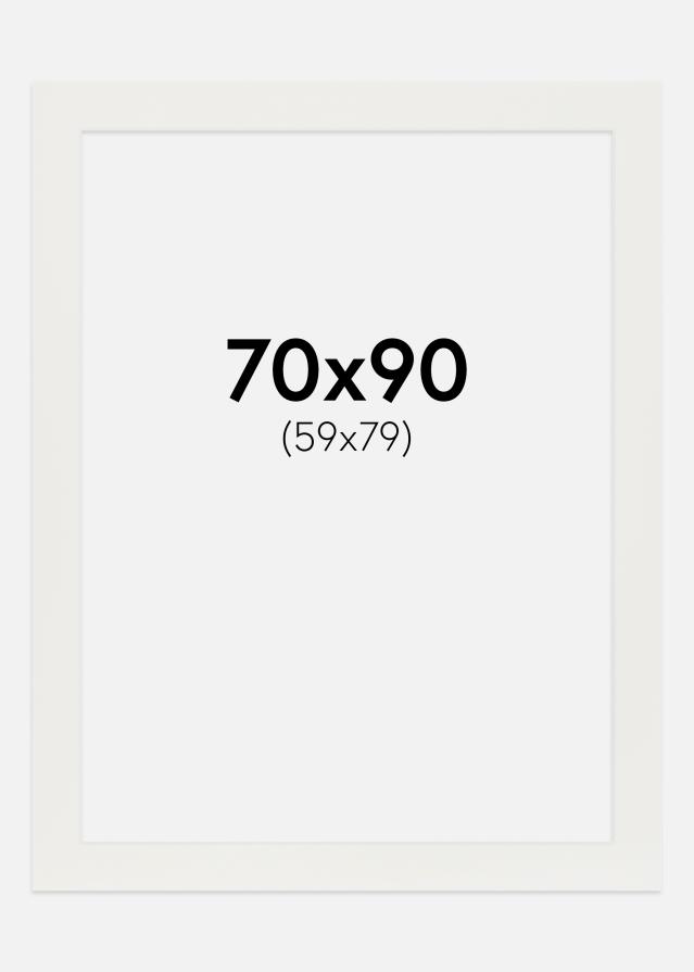 Passepartout Hvid 3 mm (Hvid kerne) 70x90 cm (59x79)